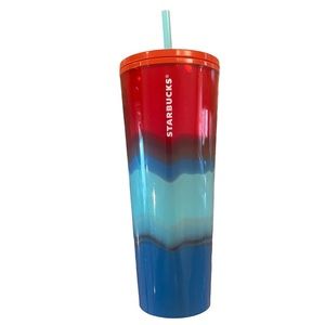 Starbucks Multicolored Ombré Venti 24oz Cold Drink Tumbler with Lid & Straw